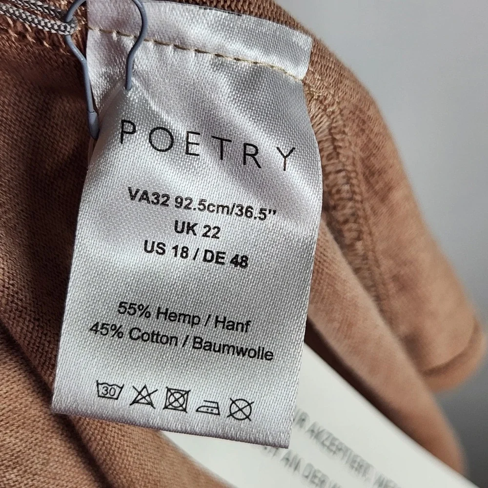 Poetry Maxi Skirt Womens Size 18‎ Knit A-Line Hemp Cotton Garment Dyed Pink Clay - Picture 10 of 14